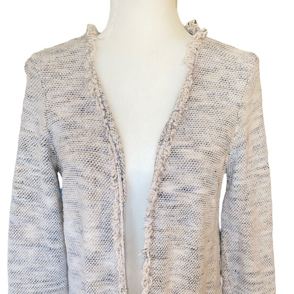 Joie Phillsa Fringe Open Front Cardigan in Smoky Mulit - M - Picture 4 of 13